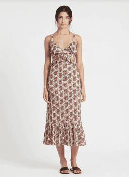 Sir The Label Floré Cut Out Dress Midi Floral 
