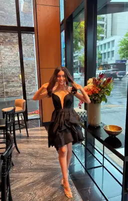 Zimmermann The Illuminate Draped Mini Dress Black Size 0 / AU8 for rent on The Volte - image 1