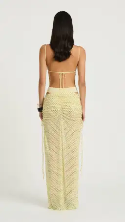 Benni Tanner Bodysuit & Ayla Maxi Skirt in Butter & Butter Micro Polka Size 6 for rent on The Volte - image 2