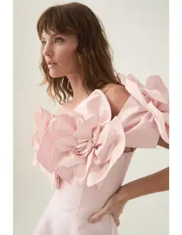 Aje Etta Midi Dress Pastel Pink Size 12 for rent on The Volte - image 4