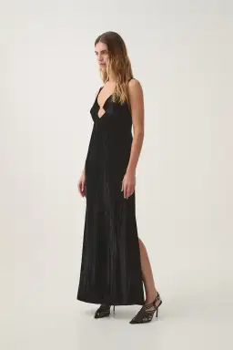 AJE Moonbow Velvet Maxi Dress in Black Size L AU&UK 12  for rent on The Volte - image 3