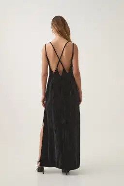 AJE Moonbow Velvet Maxi Dress in Black Size L AU&UK 12  for rent on The Volte - image 5