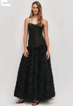 Aje Colette Corset Textured Maxi Dress Black Size AU 10 for rent on The Volte - image 2
