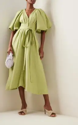 AJE Evermore Midi Dress Bayleaf Green Size AU 4 - 6 / XS for rent on The Volte - image 2