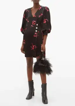 Ganni Crystal Button Floral Mini Dress Size AU 8 / S for rent on The Volte - image 1