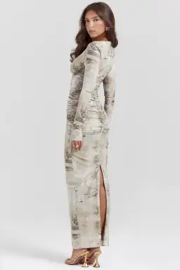 House of CB Lanetta Sage Print Maxi Dress Size AU 6 / XS for rent on The Volte - image 4