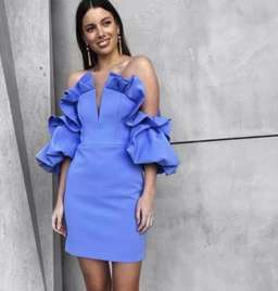 Acler Hitching Mini Dress Blue Size 8 for rent on The Volte - image 5