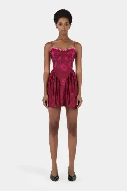 Hansen And Gretel Cordelia Mini Dress Magenta Floral Size 10 for rent on The Volte - image 1