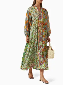 Alemais Orange Blossom Spliced Midi Dress Floral Size 16 for rent on The Volte - image 1