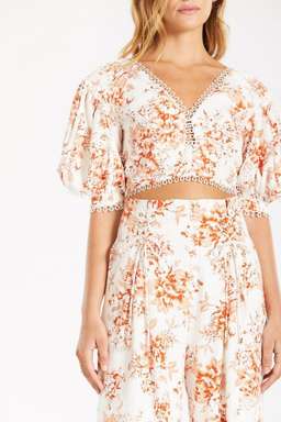 Mackenzie Mode Bordeaux Set in Orange Floral Size 10