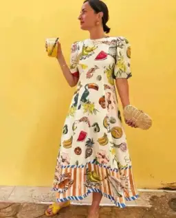 Alemais Theo Midi Dress in Print Size 8 for rent on The Volte - image 1