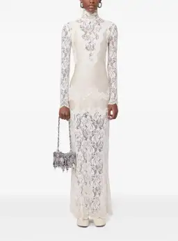 Rabanne White Lace Jersey Maxi Dress size 36 for rent on The Volte - image 1