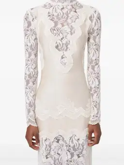 Rabanne White Lace Jersey Maxi Dress size 36 for rent on The Volte - image 5