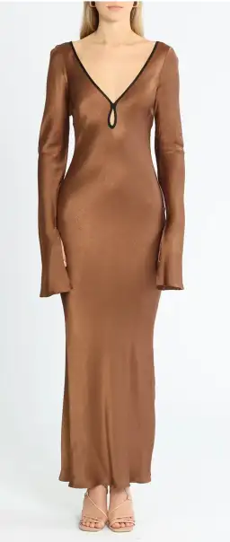 Bec and Bridge Annika Long Sleeve Maxi Dress - Brown for rent on The Volte - image 1