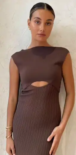 Sir the Label Sylvie Twist Dress Chocolate for rent on The Volte - image 3