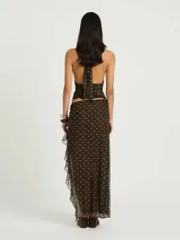 Benni Penelope Maxi Dress Brown Polka Size 8 for rent on The Volte - image 3