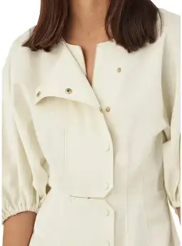 OROTON SCULPTURED SLEEVE MIDI DRESS IN EGG SHELL CREAM  SIZE 12 for rent on The Volte - image 3