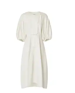 OROTON SCULPTURED SLEEVE MIDI DRESS IN EGG SHELL CREAM  SIZE 12 for rent on The Volte - image 5