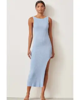 Bec & Bridge Riviera Knit Midi Dress Sky Blue Size AU 6 for rent on The Volte - image 1