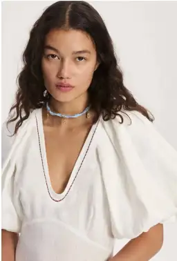 Alemais Magnolia Midi Dress White Linen Size 14 for rent on The Volte - image 5