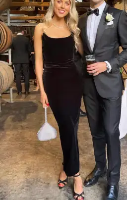 Effie Kats KOI GOWN | Black Velvet for rent on The Volte - image 1