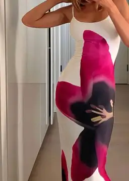 With Harper Lu Lily Maxi Dress Pearl White Pink Small S 8 for rent on The Volte - image 2