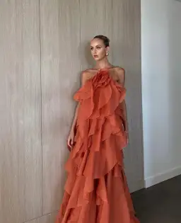 Aje / Pandorea Layered Maxi Dress / Coral Clay / (Fits 12-16) for rent on The Volte - image 1