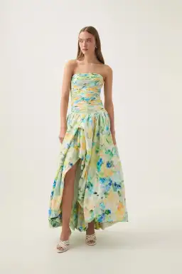 Aje Violette Bubble Hem Maxi Dress - Floral Haze Size 6 for rent on The Volte - image 1
