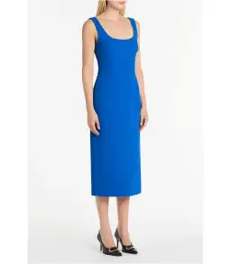 Carla Zampatti Cobalt crepe dress, size 6 for rent on The Volte - image 1