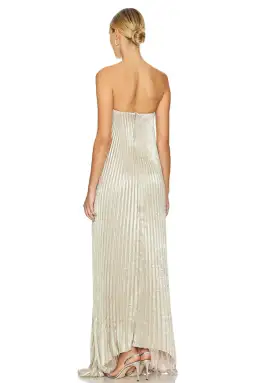 L’IDEE Black Tie Gown- Gold Shimmer Size 10  for rent on The Volte - image 2