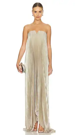 L’IDEE Black Tie Gown- Gold Shimmer Size 10  for rent on The Volte - image 1