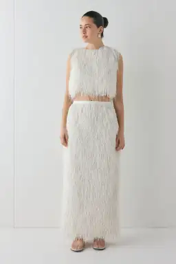 Vrg Grl Vivia Fringe Top & Devyn Fringe Midi Skirt Size 8 for rent on The Volte - image 3