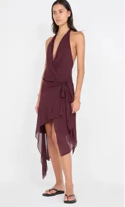 BEC + BRIDGE ROCHELLE WRAP MIDI DRESS SIZE 12 for rent on The Volte - image 1