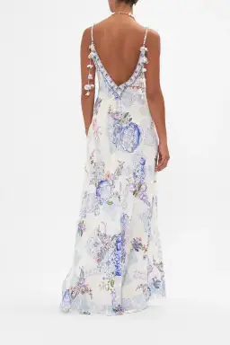 V Neck Full Length Bias Slip Dress Size L for rent on The Volte - image 3