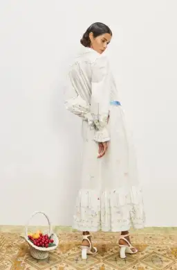 ALEMAIS GIULIA EMBROIDERED MIDI DRESS CREAM SIZE AU 12 fit 14 for rent on The Volte - image 3