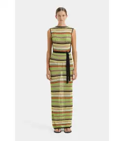 Sir The Label Coastline Tie Dress in Palm Stripe Size 1 / AU 8 for rent on The Volte - image 1