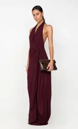 Bec and Bridge Soneva Wrap Halter Dress Plum Size 8  for rent on The Volte - image 3