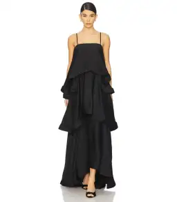 Elliatt Tilly Tiered Maxi Dress Black Size AU 10 for rent on The Volte - image 1
