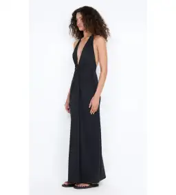 Bec & Bridge Tillie Drape Maxi Dress Black Size 6 for rent on The Volte - image 2