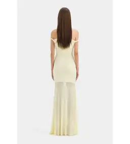 Sir the Label Elia Off Shoulder Twist Dress in Lemon Sorbet Size 10 for rent on The Volte - image 3