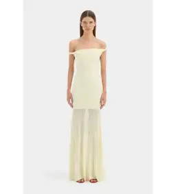 Sir the Label Elia Off Shoulder Twist Dress in Lemon Sorbet Size 10 for rent on The Volte - image 1