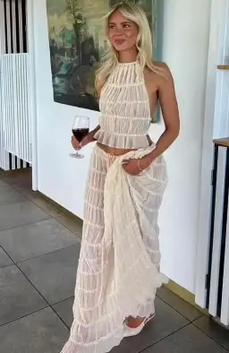 Arcina Ori Juliette Halter and Skirt Set Cream Size S / AU 8 for rent on The Volte - image 1