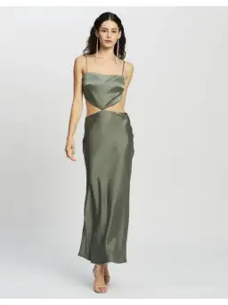 Bec & Bridge Alegra Midi Dress Green Size AU 6