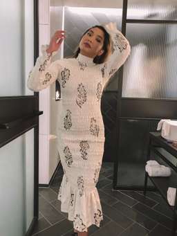 Sir The Label Aster Long Sleeve Midi Dress Print Size AU 6