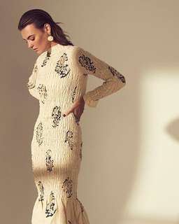 Sir The Label Aster Long Sleeve Midi Dress White Print