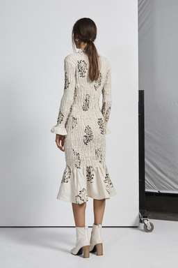 Sir The Label Aster Long Sleeve Midi Dress White Print