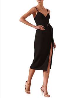 Shona Joy Andrea Fitted Cocktail Dress with Belt Size 6