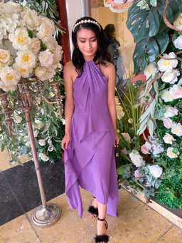 Willow Asymmetric Silk Crepe Dress Size 6