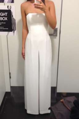 Bianca Spender Strapless White Jumpsuit size 8 for rent on The Volte - image 3