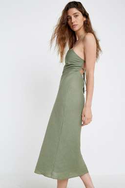 Bec and Bridge The Dreamer Midi Dress in Khaki size 8 for rent on The Volte - image 2